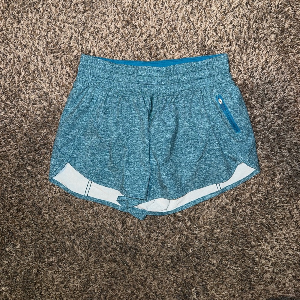 Lululemon Size 8 Tracker IV Shorts Heather Lux Multi Hawaiian Blue EUC - Picture 3 of 6